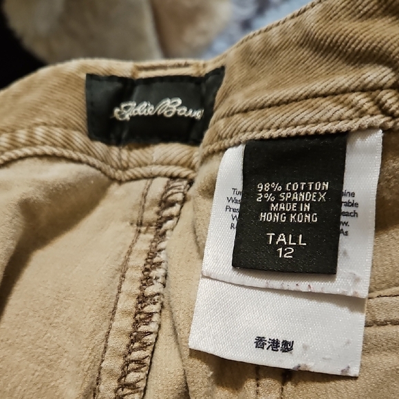 Eddie Bauer Beige Corduroy Cargo Wide Leg Pants - Picture 6 of 6